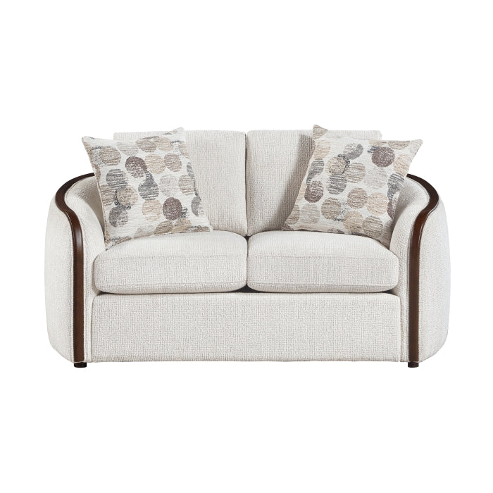 Loom White Loveseat - Ornate Home