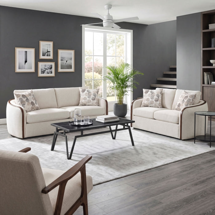 Loom White Loveseat - Ornate Home