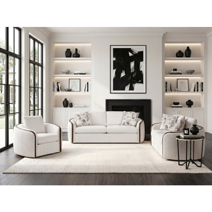 Loom White Loveseat - Ornate Home