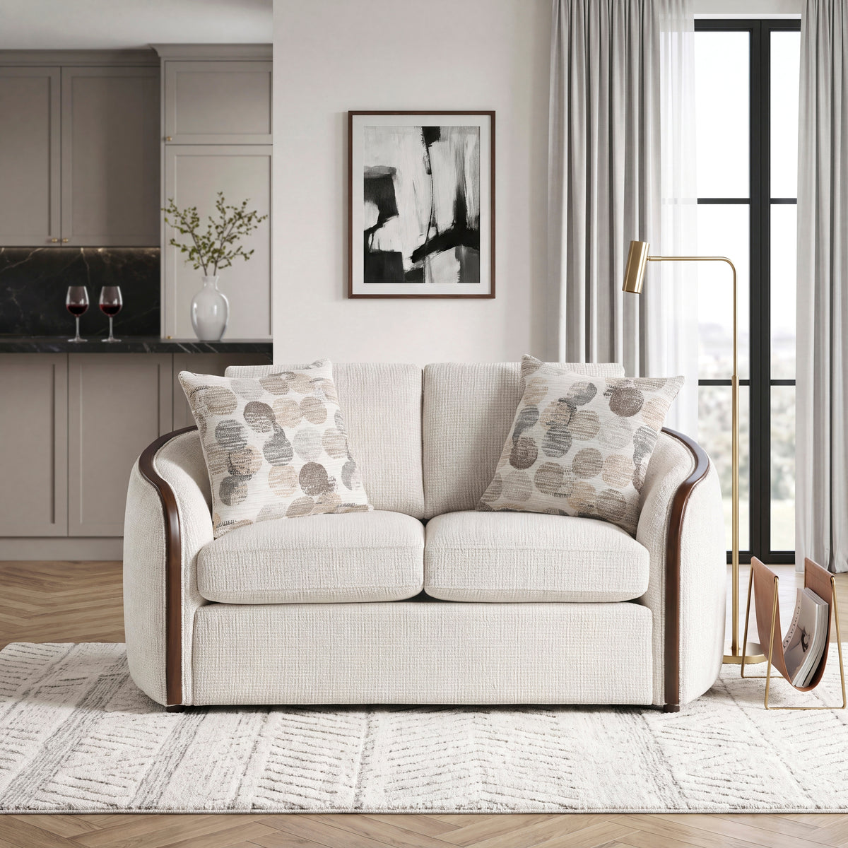 Loom White Loveseat - Ornate Home