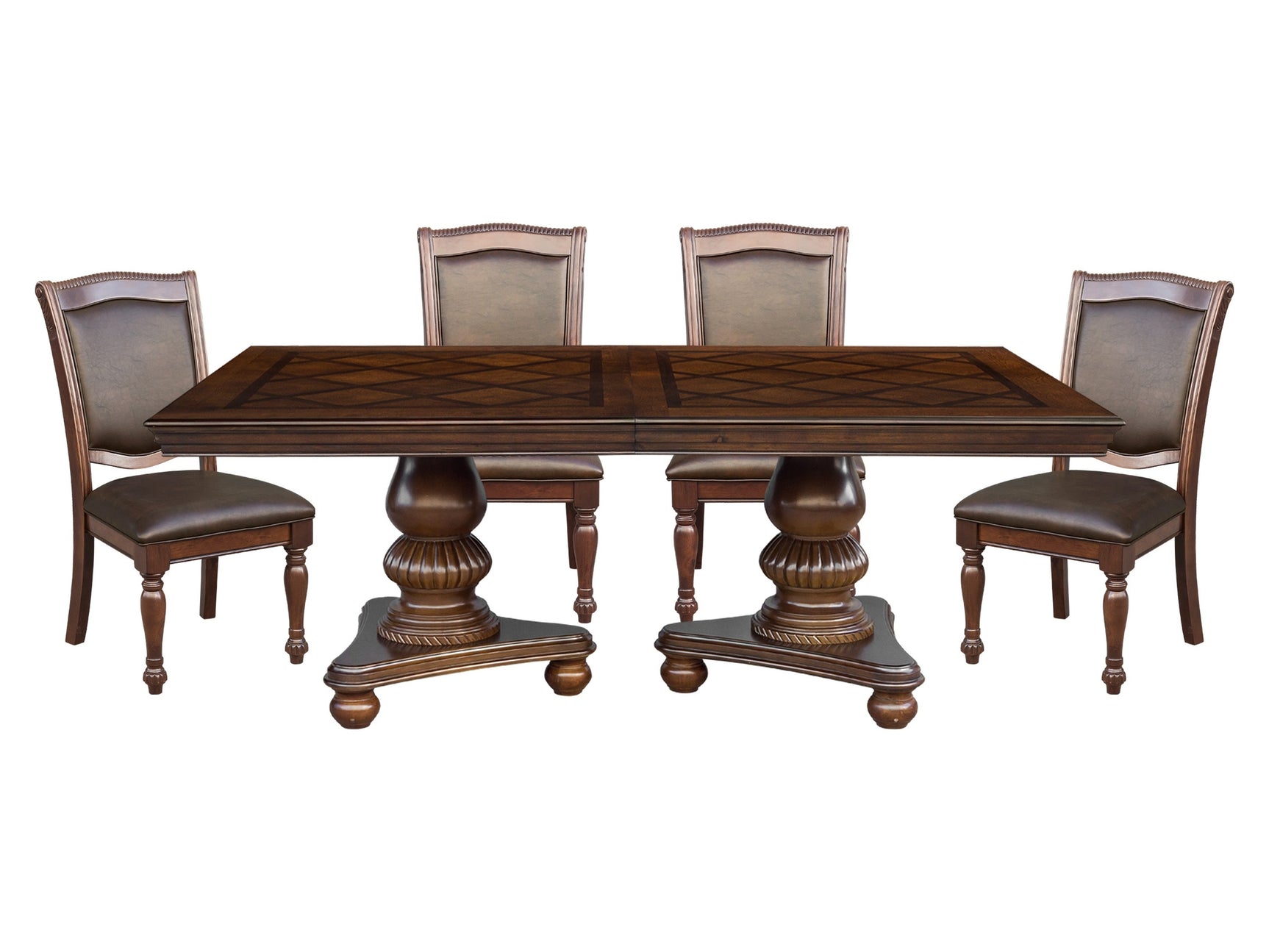Lordsburg Brown 5-piece Dinig Table Set - Ornate Home