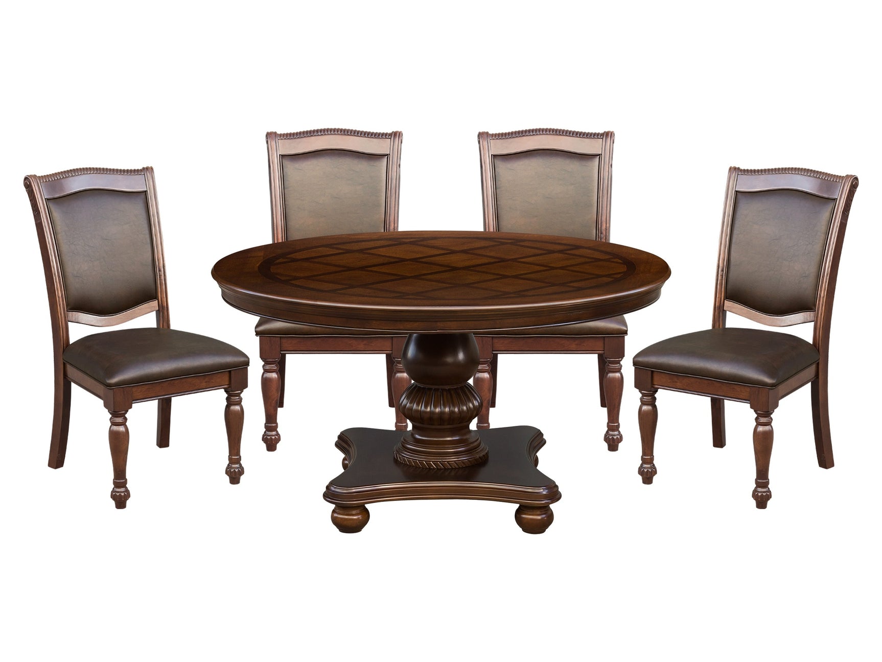 Lordsburg Brown 5-piece Dinig Table Set - Ornate Home