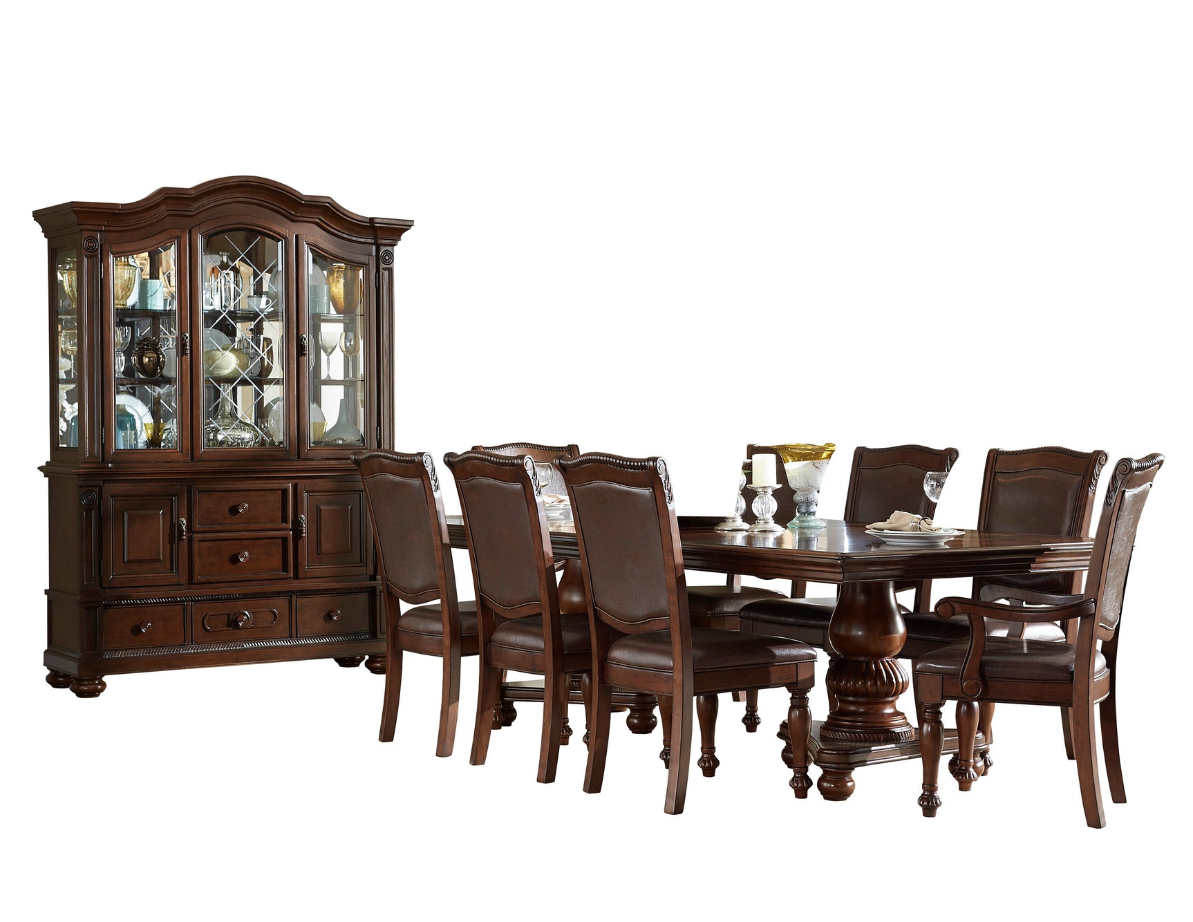 Lordsburg Brown Cherry Buffet & Hutch - Ornate Home