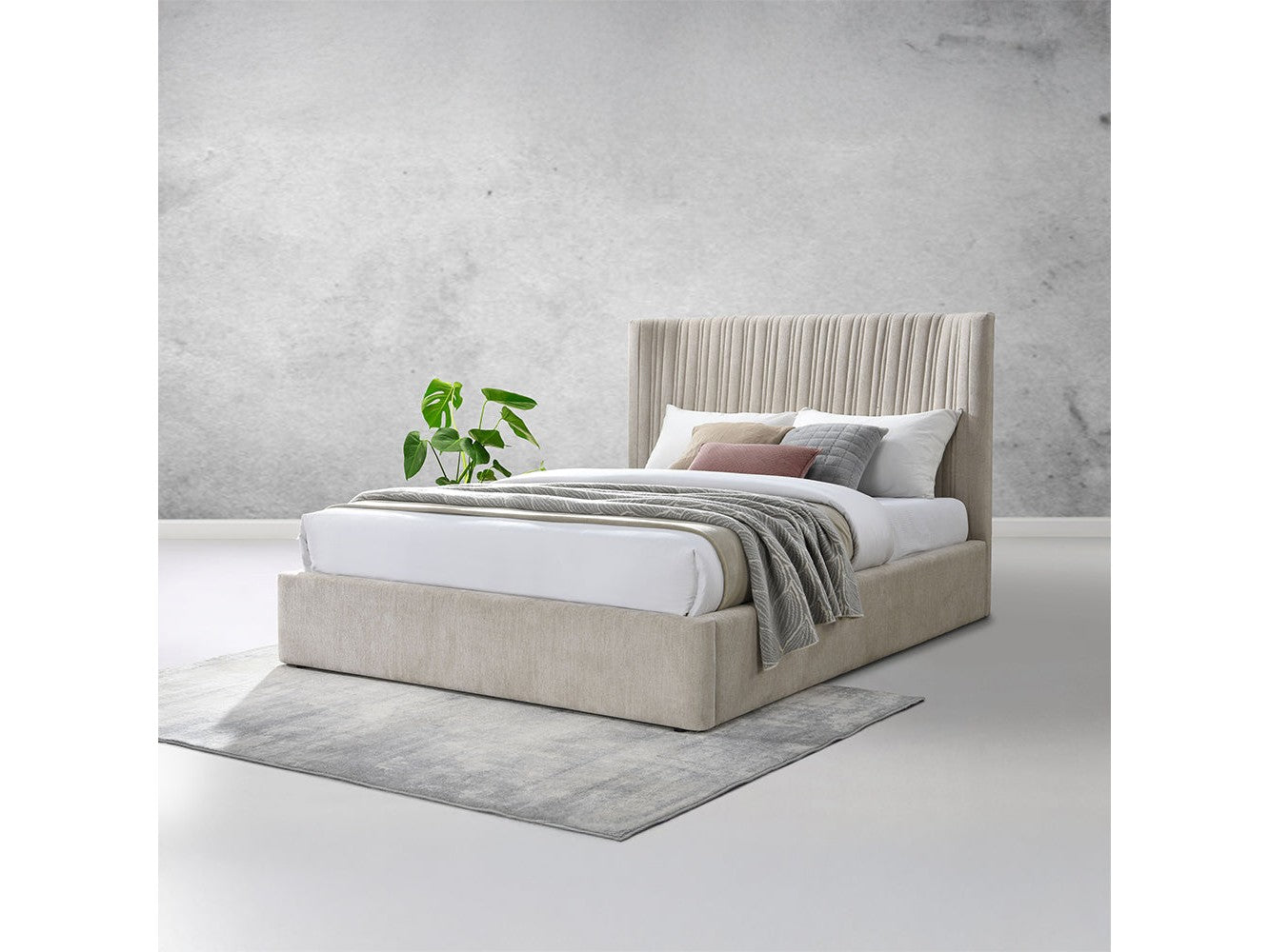 Loren Beige Eastern King Bed - Ornate Home