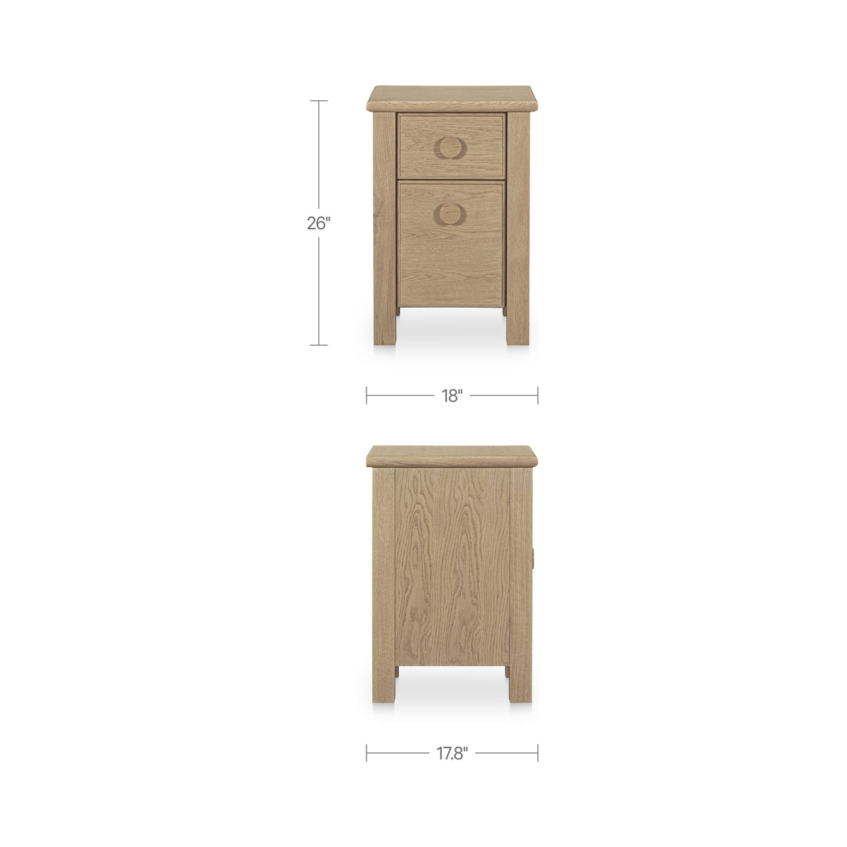 Loren Natural Small Nightstand - Ornate Home