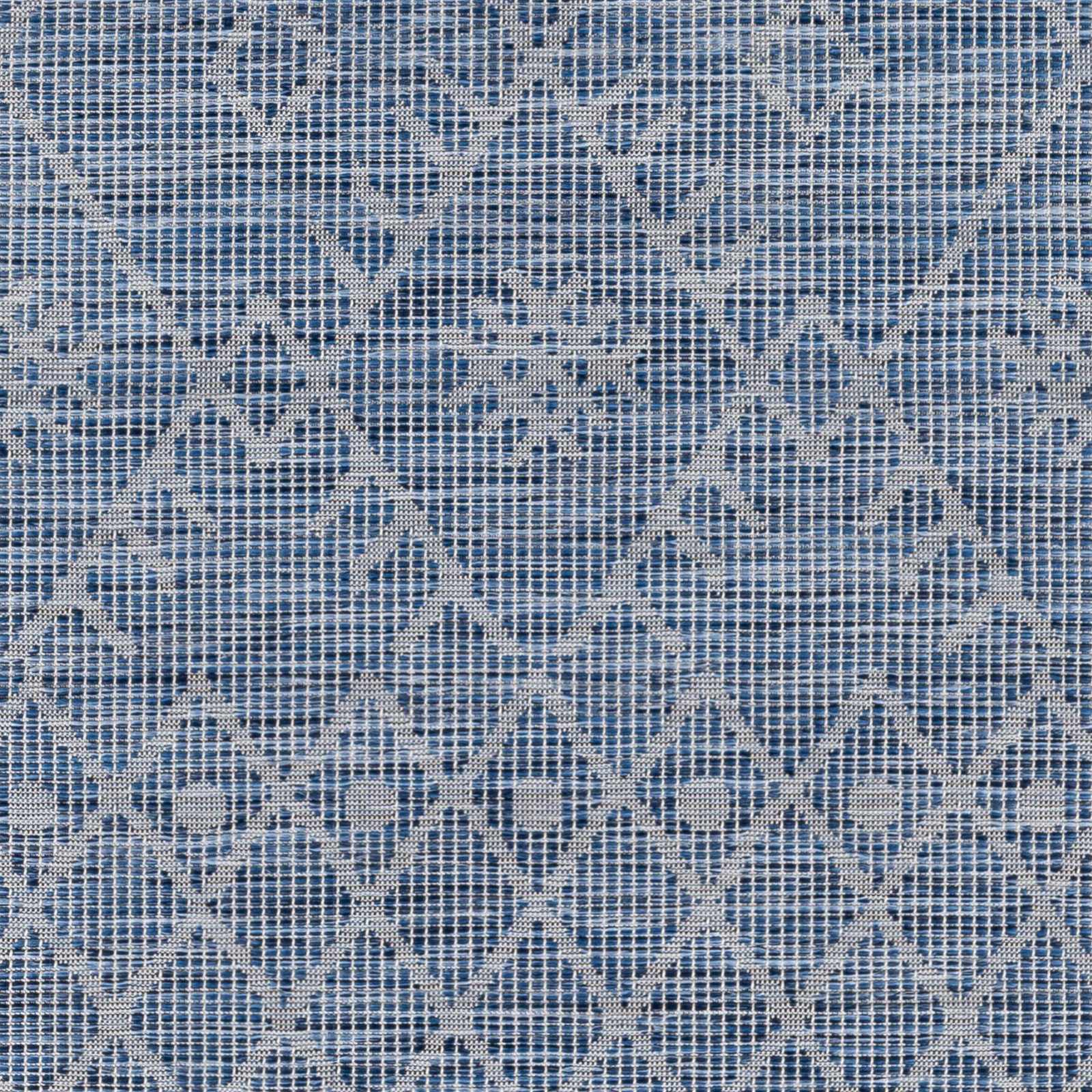 Lorena Blue Flatweave Trellis Outdoor Area Carpet - Clearance - Ornate Home