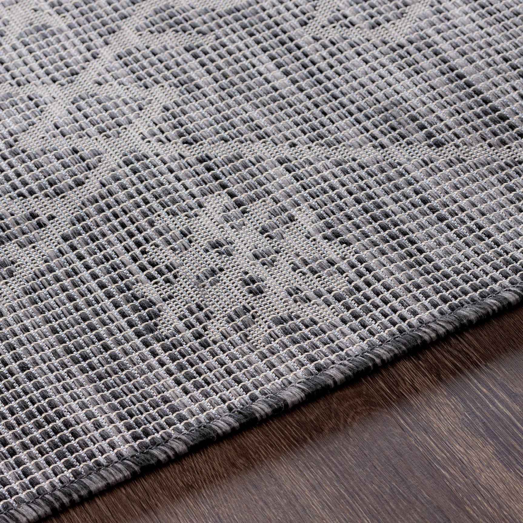 Lorena Charcoal Flatweave Trellis Outdoor Carpet - Clearance - Ornate Home