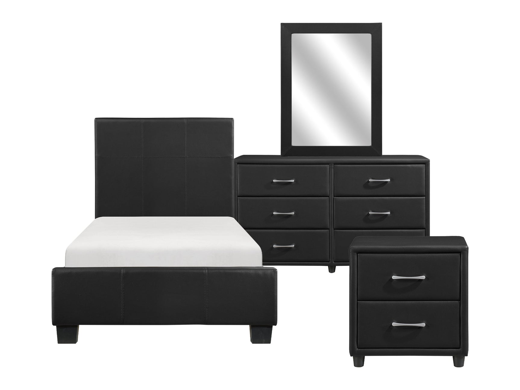 Lorenzi Black 4-piece Twin Bedroom Set - Ornate Home