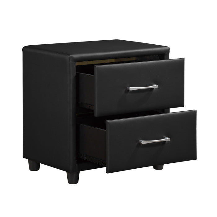 Lorenzi Black Nightstand - Ornate Home