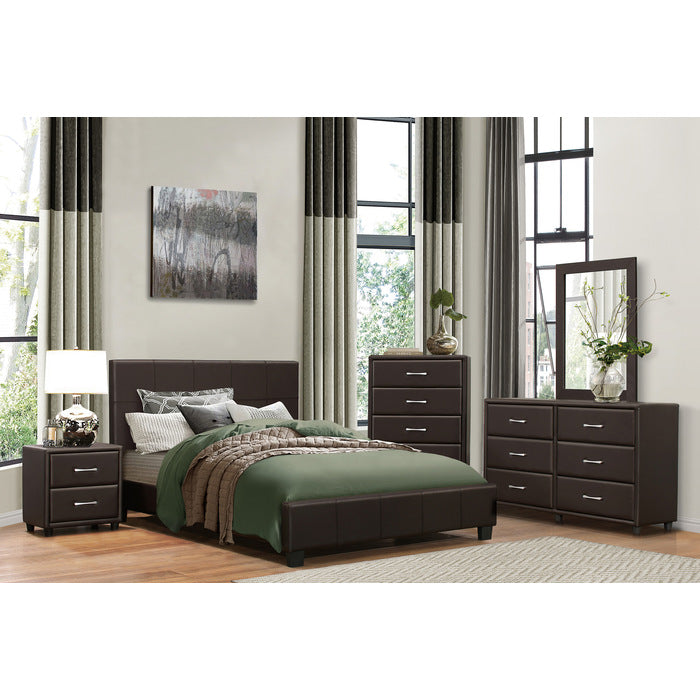Lorenzi Brown California King Platform Bed - Ornate Home