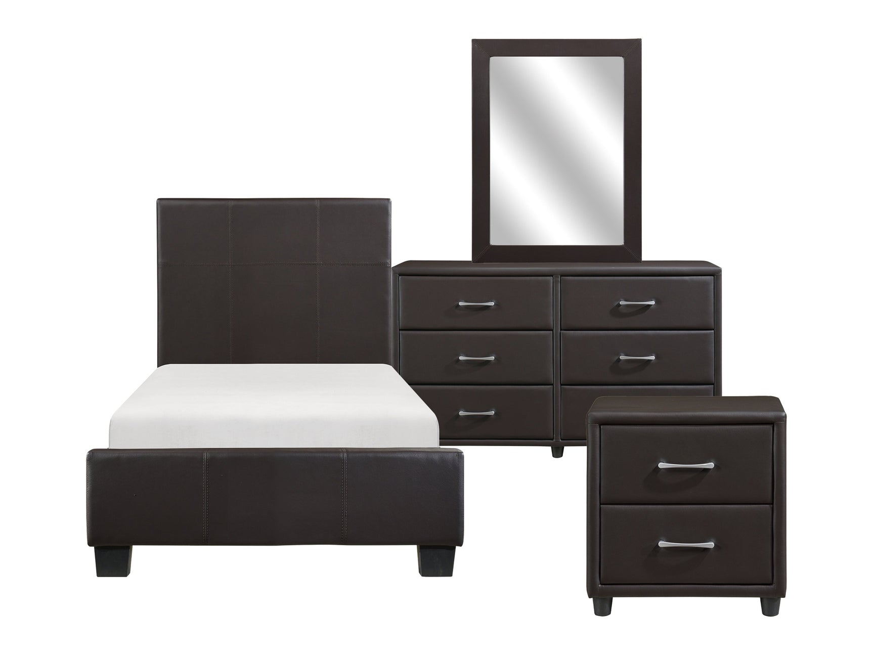Lorenzi Dark Brown 4-piece Twin Bedroom Set - Ornate Home