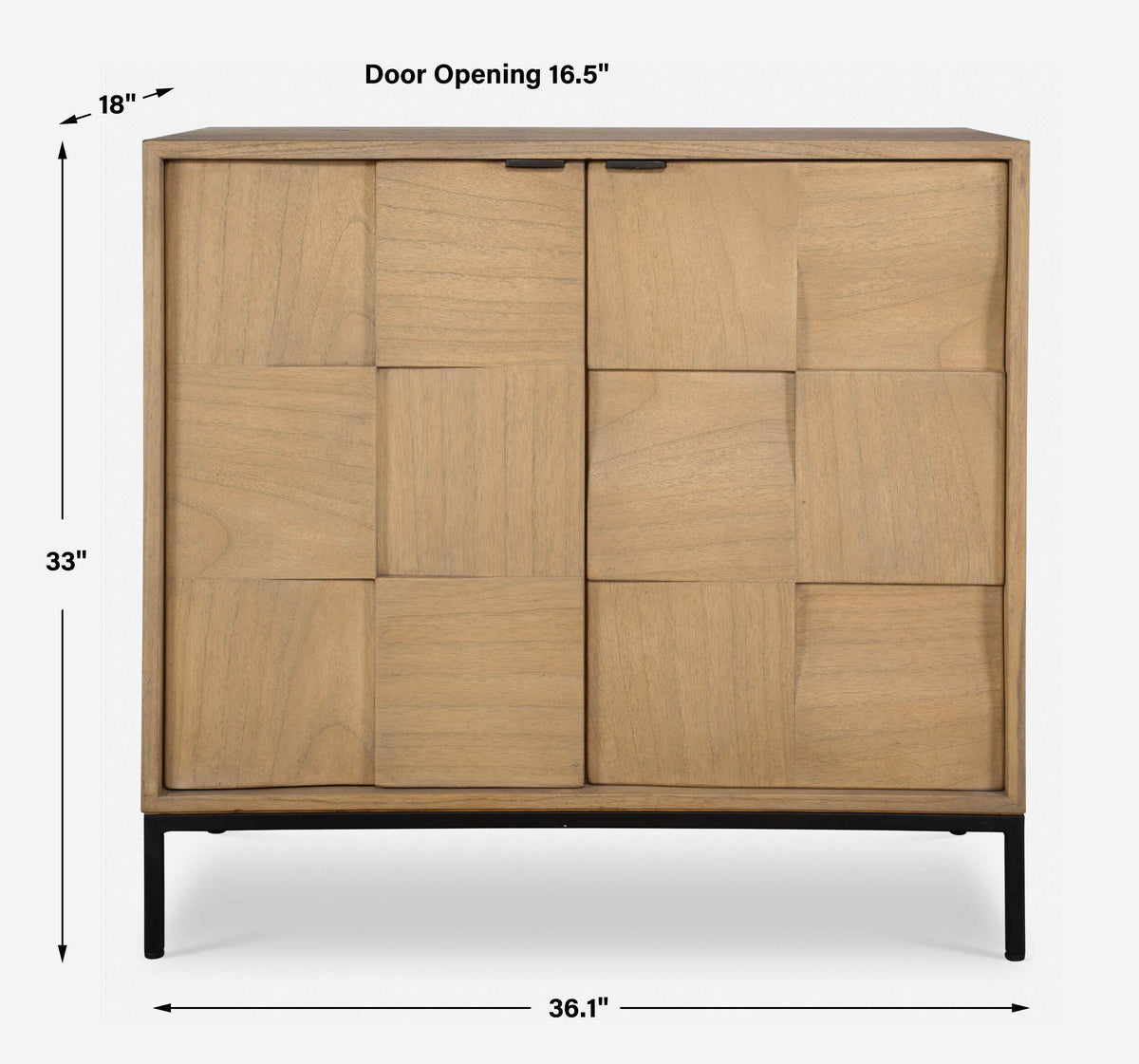 Lorenzo Natural Geometric 2 Door Cabinet - Ornate Home