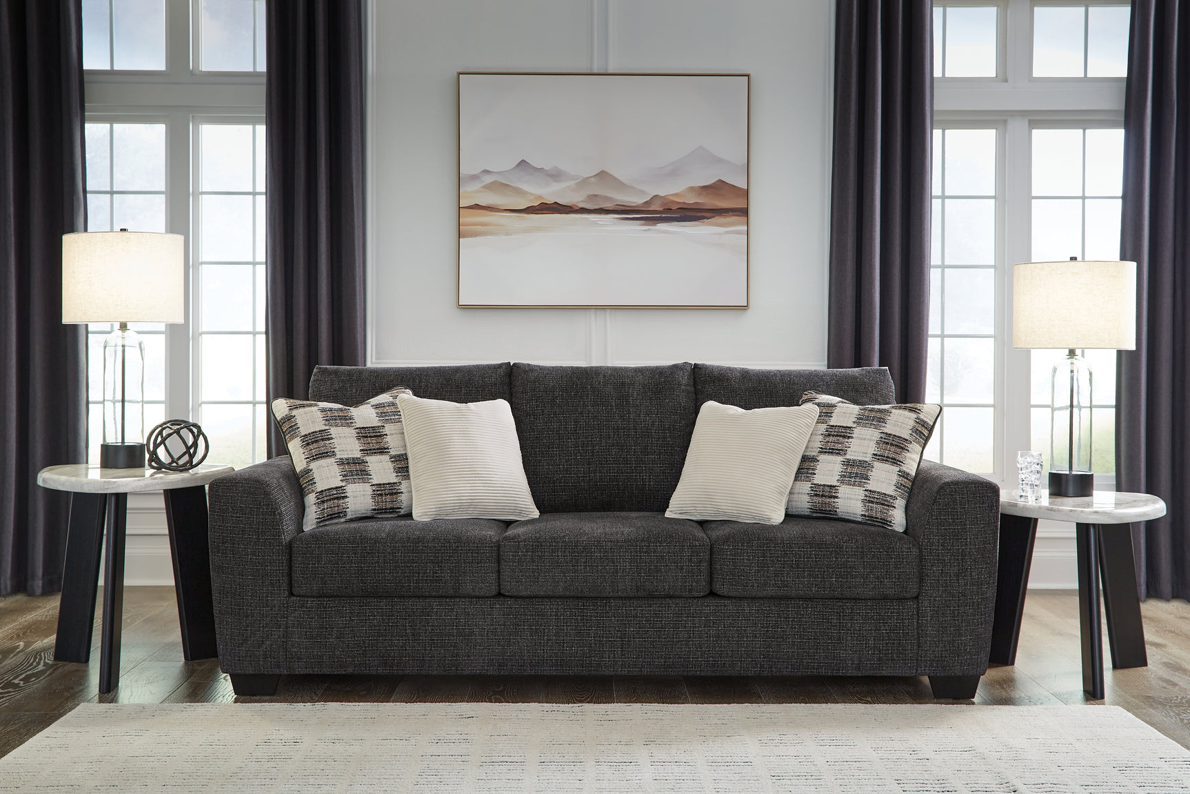 Loreo Ebony Sofa and Loveseat - Ornate Home