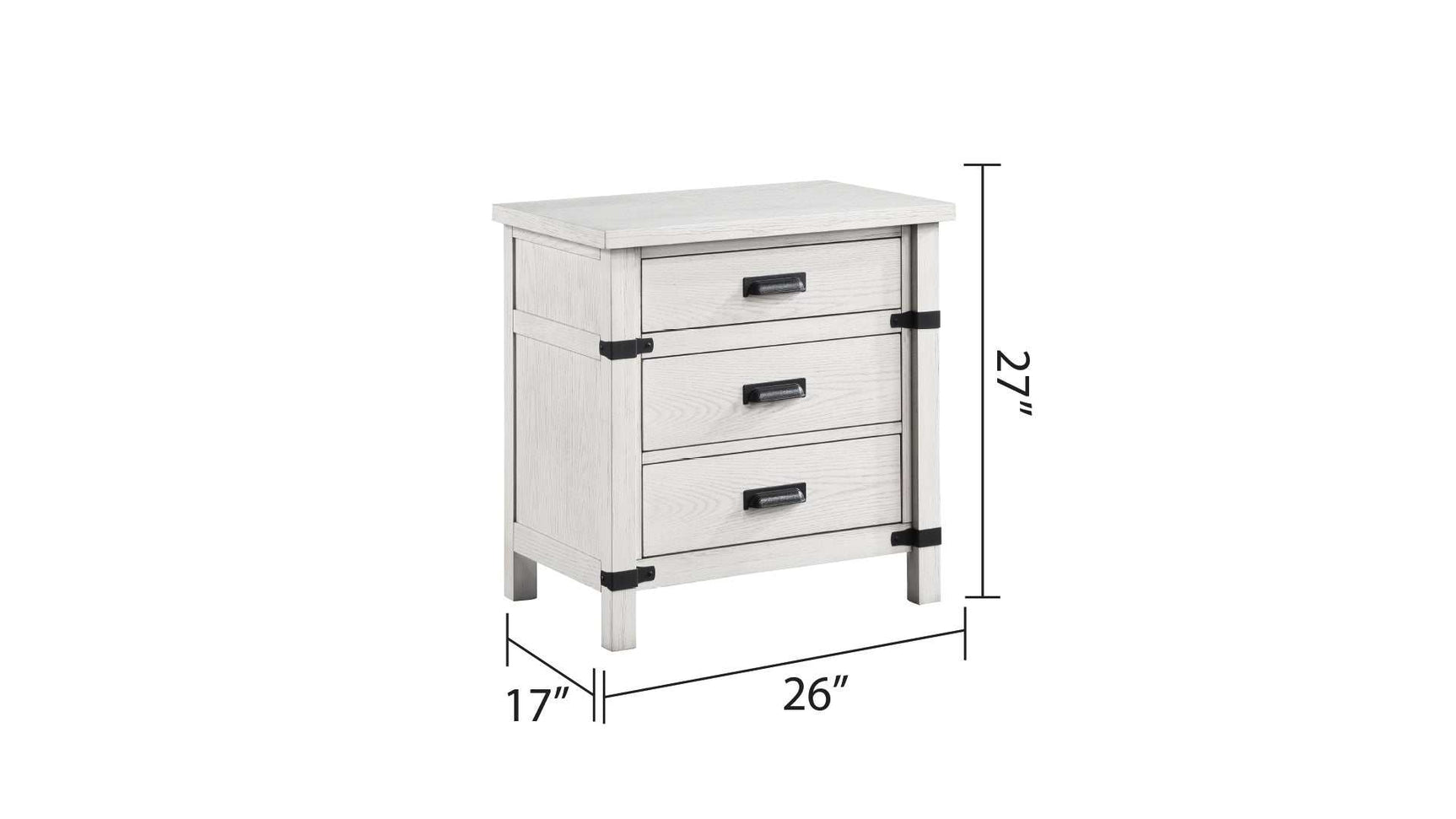 Loretta Antique White Nightstand - Ornate Home