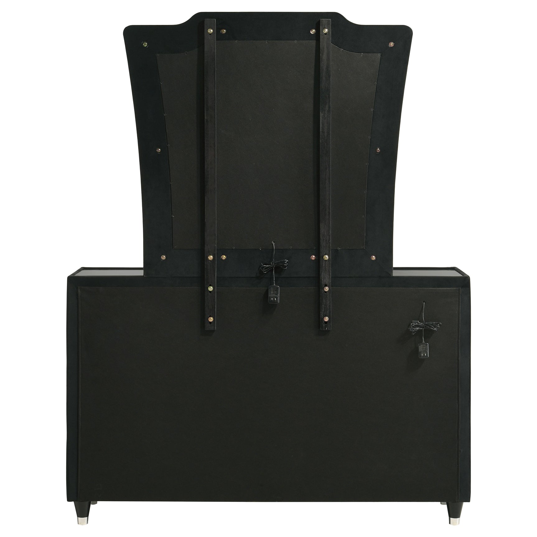 Lorient Black 8-drawer LED Dresser with Mirror - Ornate Home