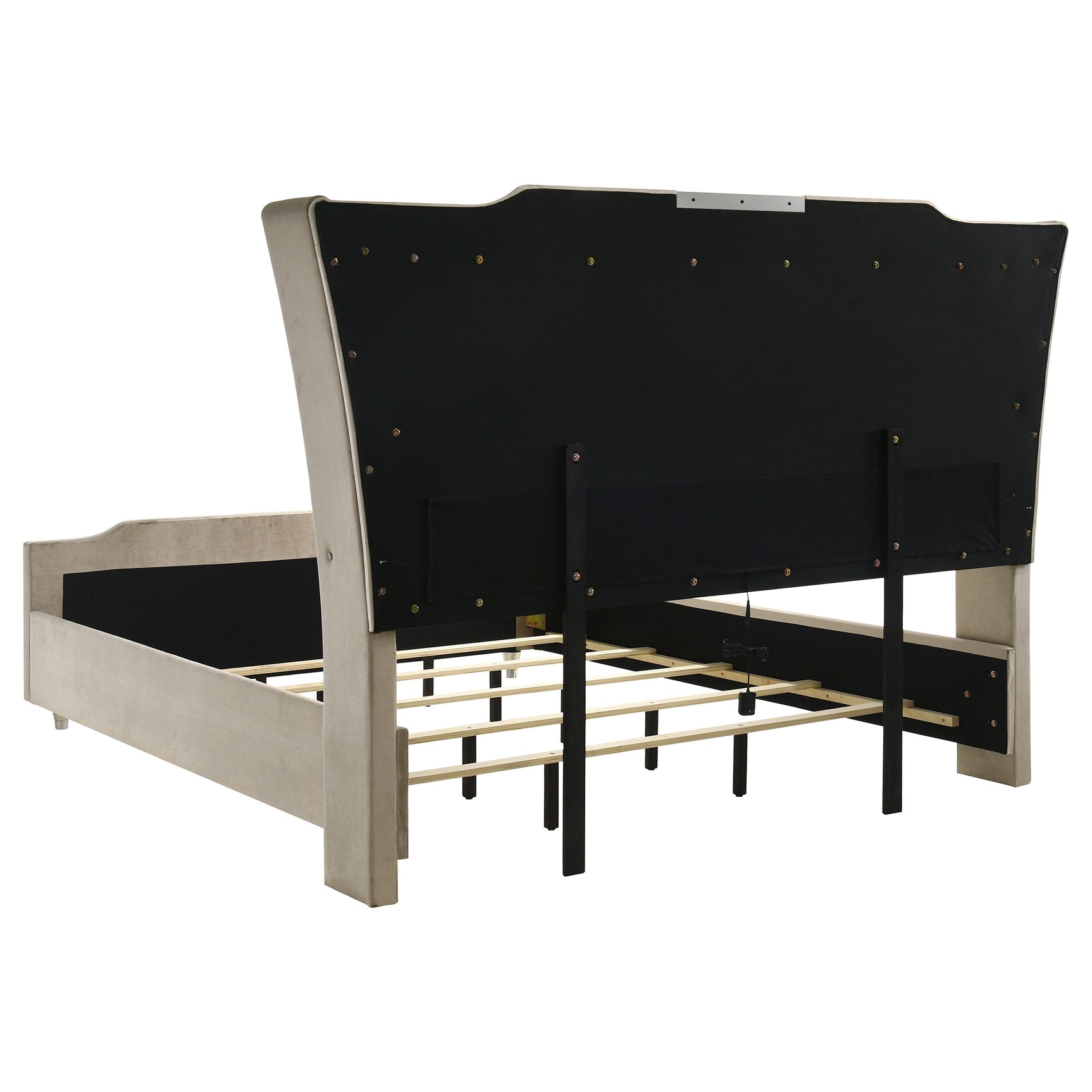 Lorient Ivory/Camel California King LED Upholstered Bed - Ornate Home