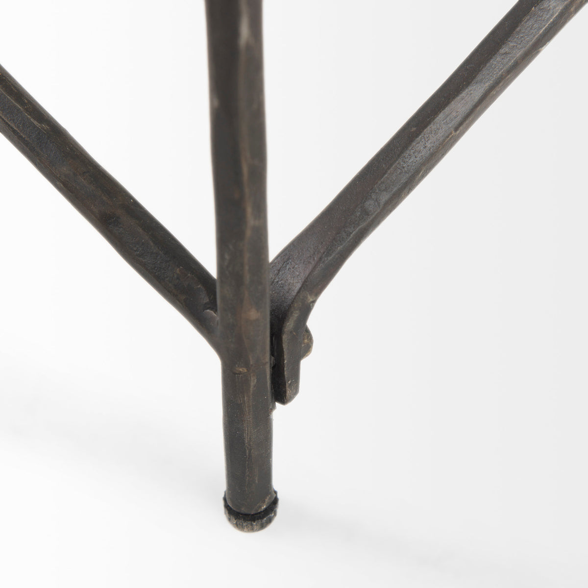 Lorlei White/Gray Marble Top with X-Shaped Iron Base Coffee Table