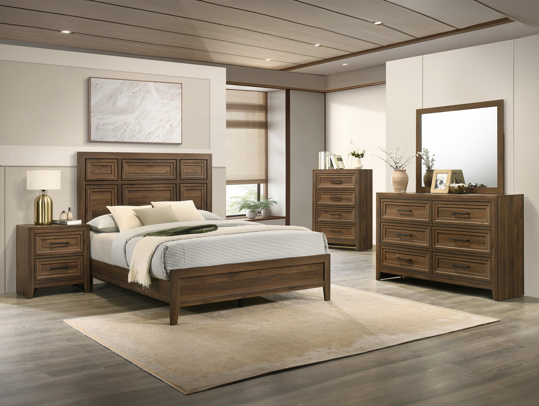 Lorraine Brown Queen Bed - Ornate Home