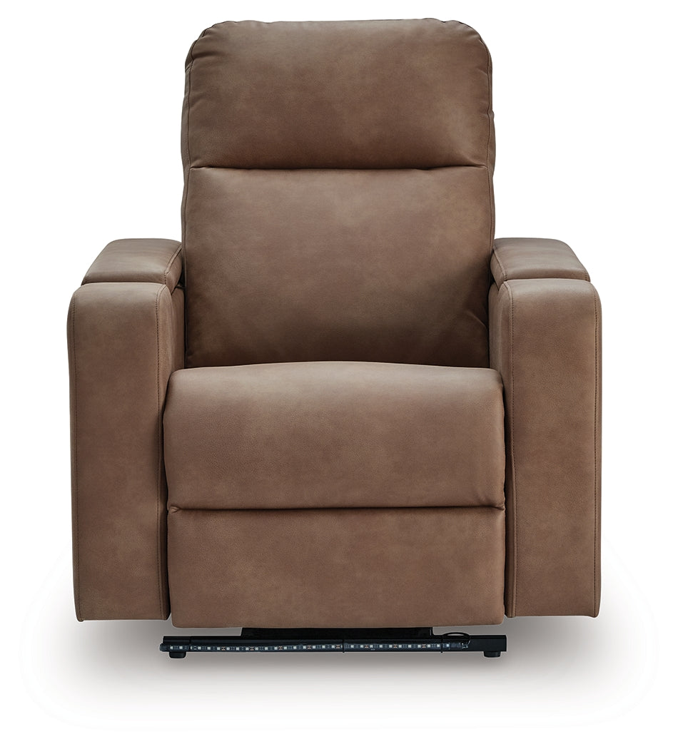 Lorrenton Caramel Glider PWR REC w/Audio System - Ornate Home