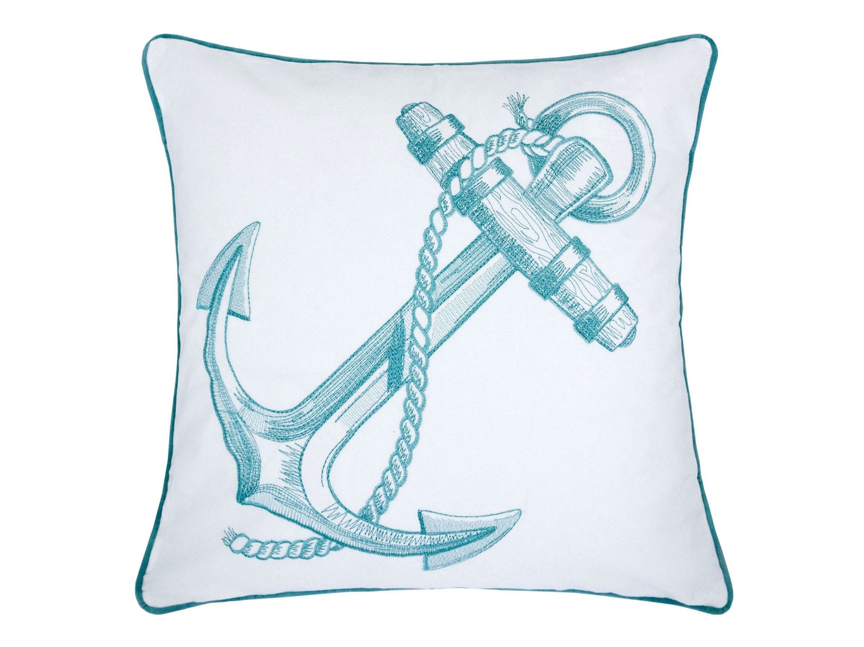 Lorrie White/Teal Pillow (Set of 2) - Ornate Home