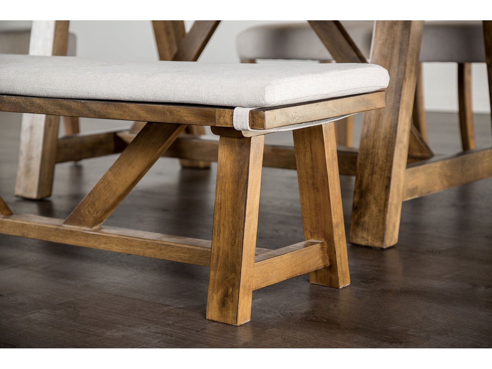 Losone Brown/White Bench w/ Cushion - Ornate Home