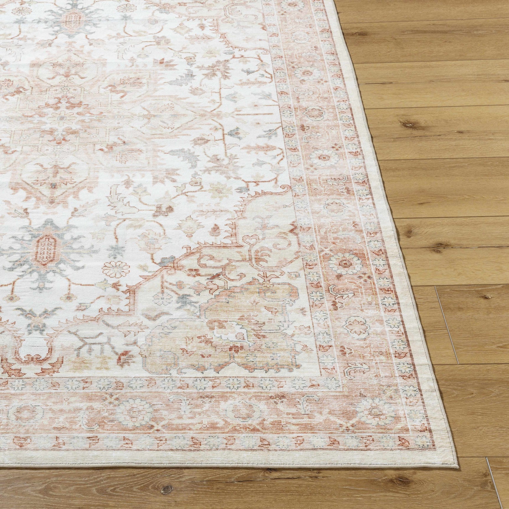 Lotan Pink Medallion Washable Area Rug - Clearance - Ornate Home