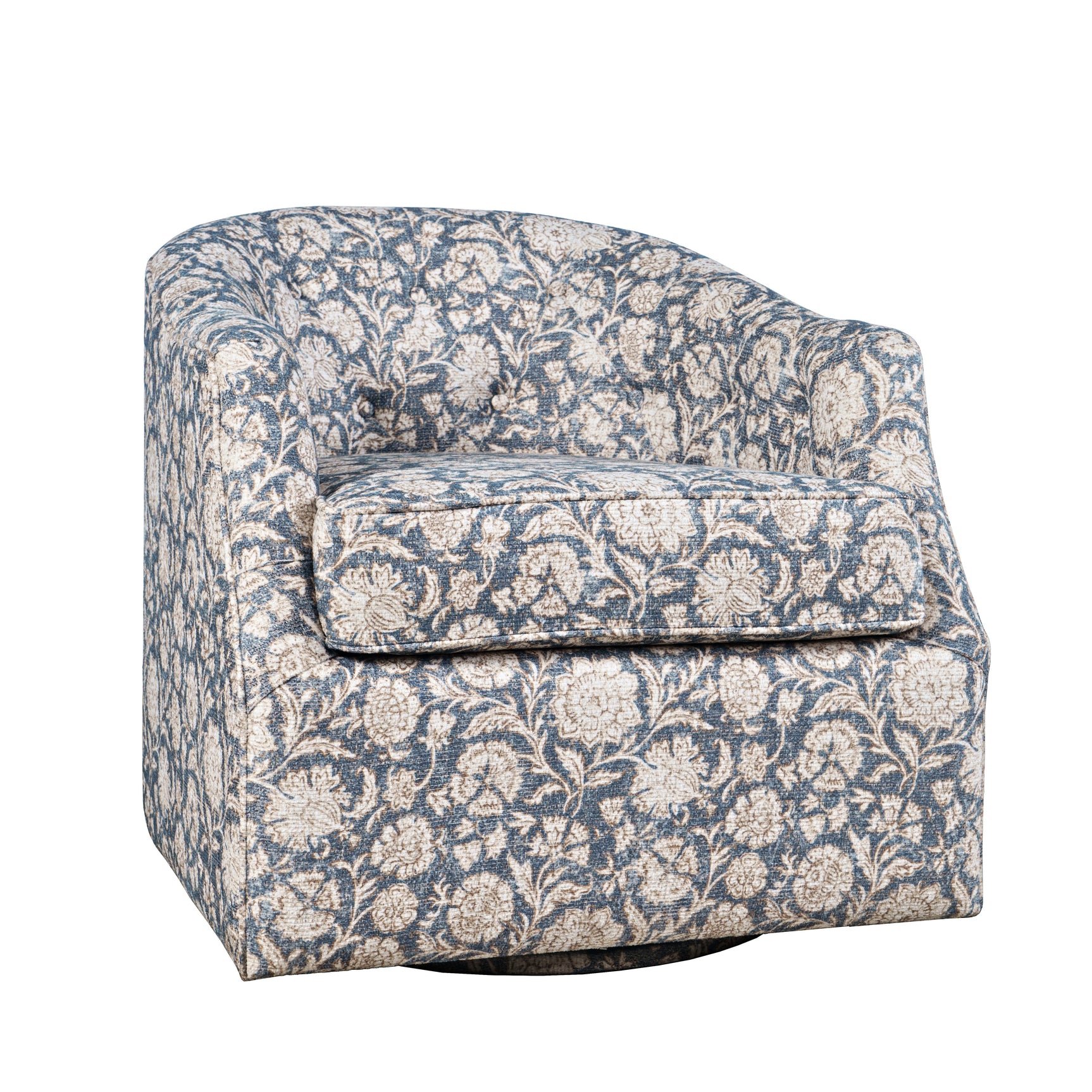 Lottie Blue Swivel Accent Chair - Ornate Home