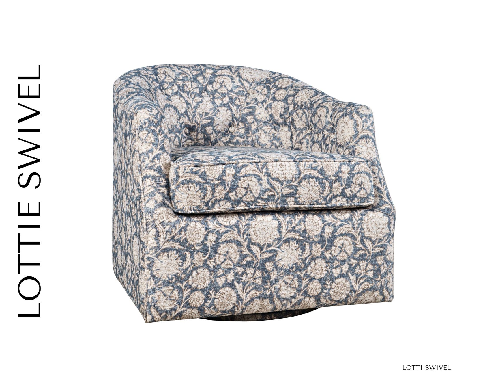 Lottie Blue Swivel Accent Chair - Ornate Home