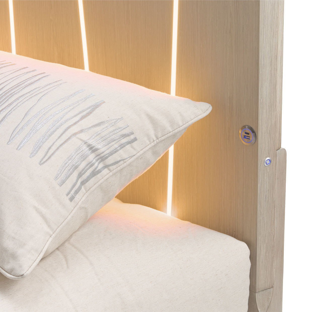 Lotus Bay Sand Panel Bed with LED Lights - Ornate Home