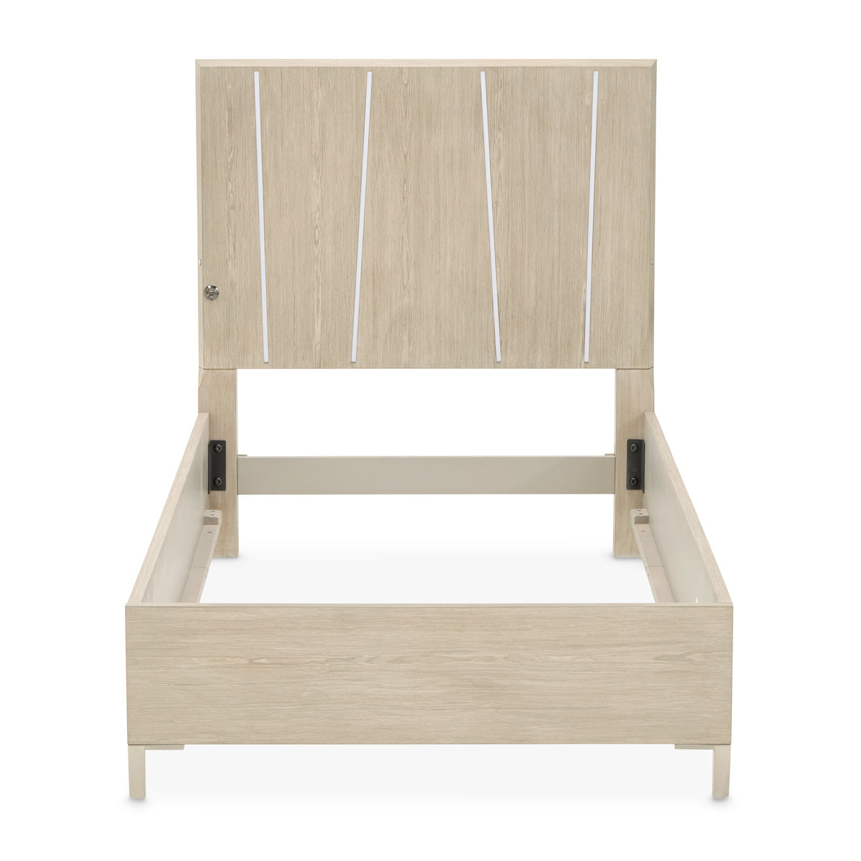 Lotus Bay Sand Twin Panel Bed with LED Lights - Ornate Home
