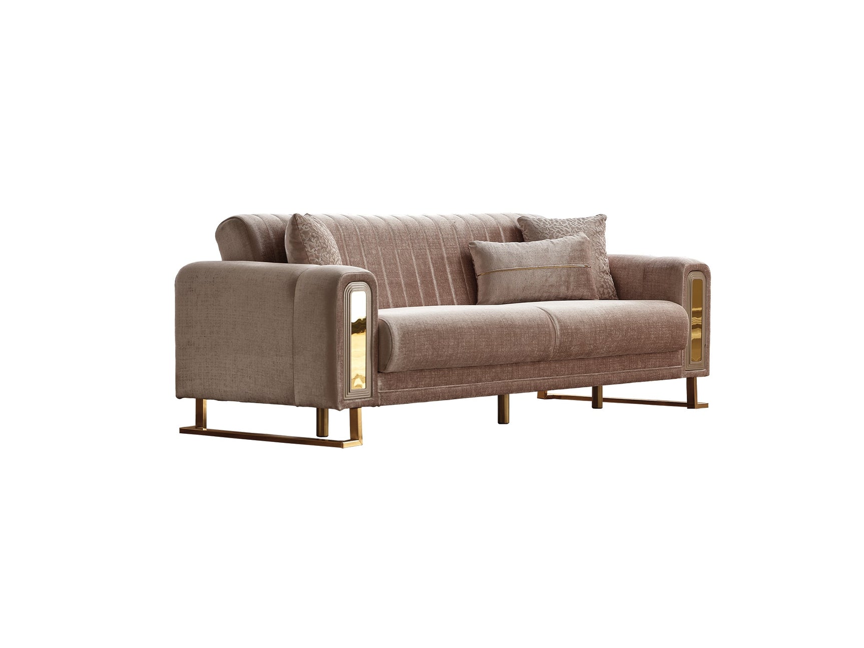 Lotus Cream 3-pieces (Sofa & Loveseat & Chair) Living Room Set