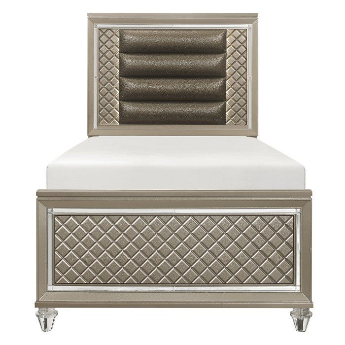 Loudon Champagne Twin Platform Bed - Ornate Home