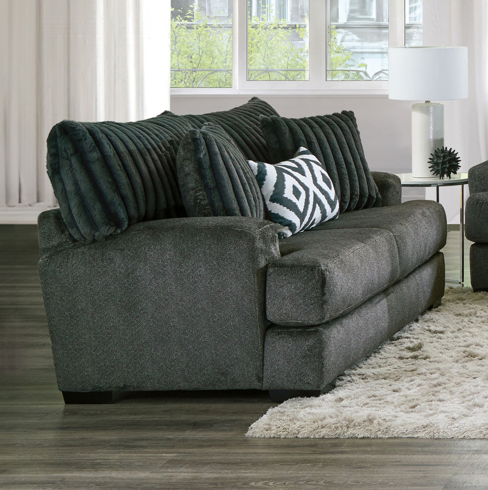 Loughlin Gun Metal Loveseat - Ornate Home