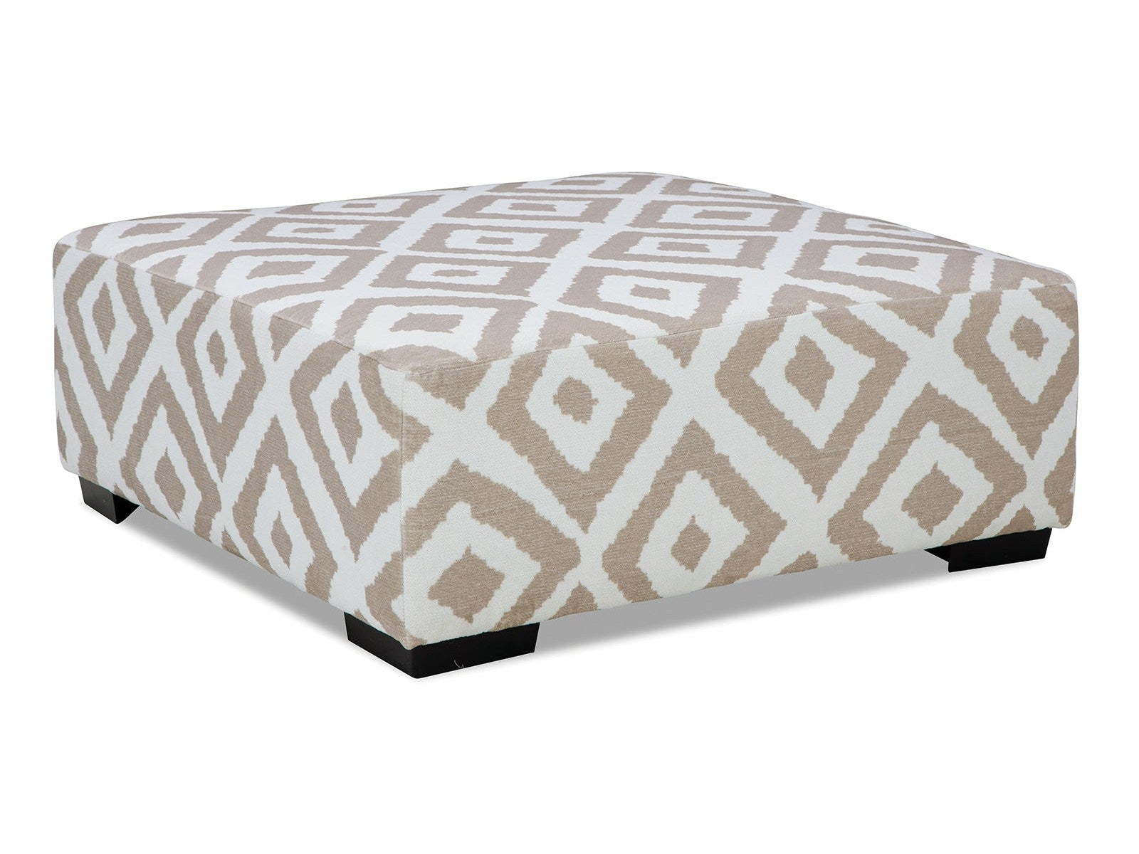 Loughlin Light Brown/Ivory Ottoman - Ornate Home