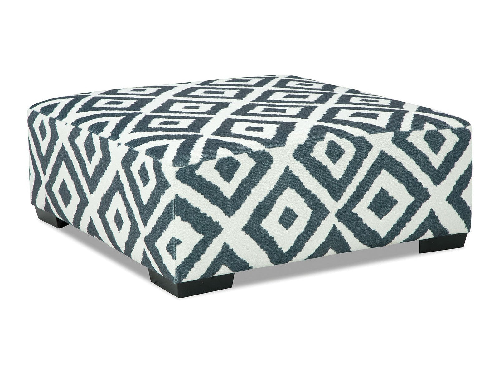 Loughton Gun Metal/Ivory Ottoman - Ornate Home