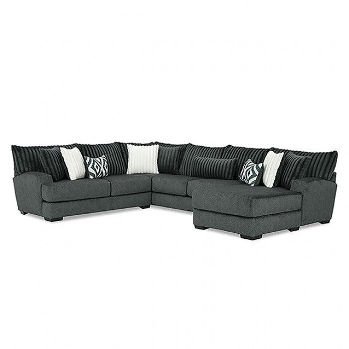 Loughton Gun Metal Sectional - Ornate Home