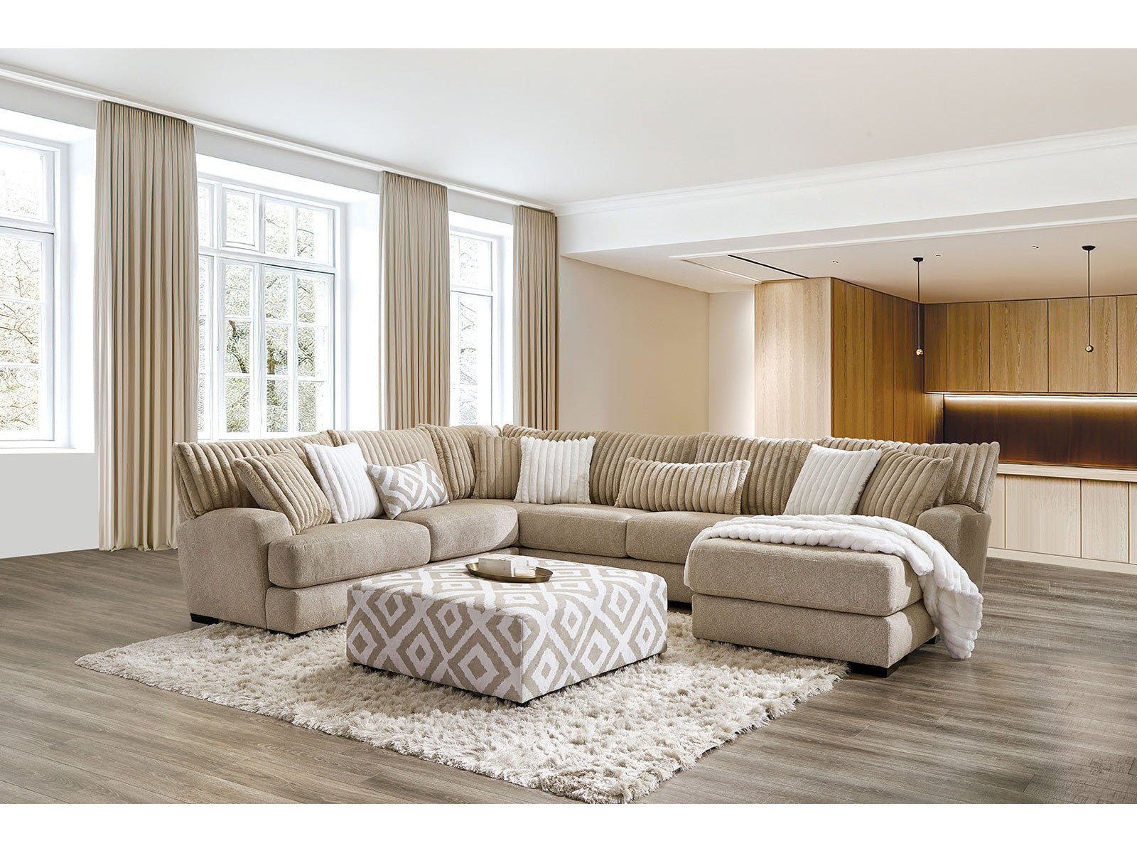 Loughton Light Brown Sectional - Ornate Home