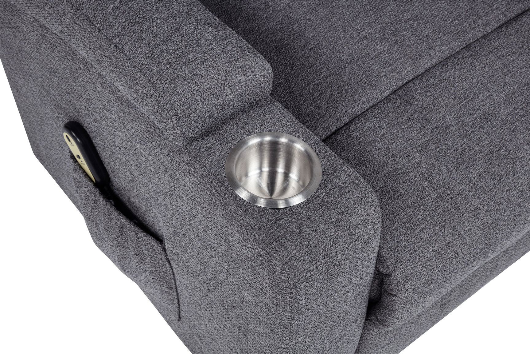 Louie Dark Grey Chenille Upholstered Power Lift Massage Chair - Ornate Home