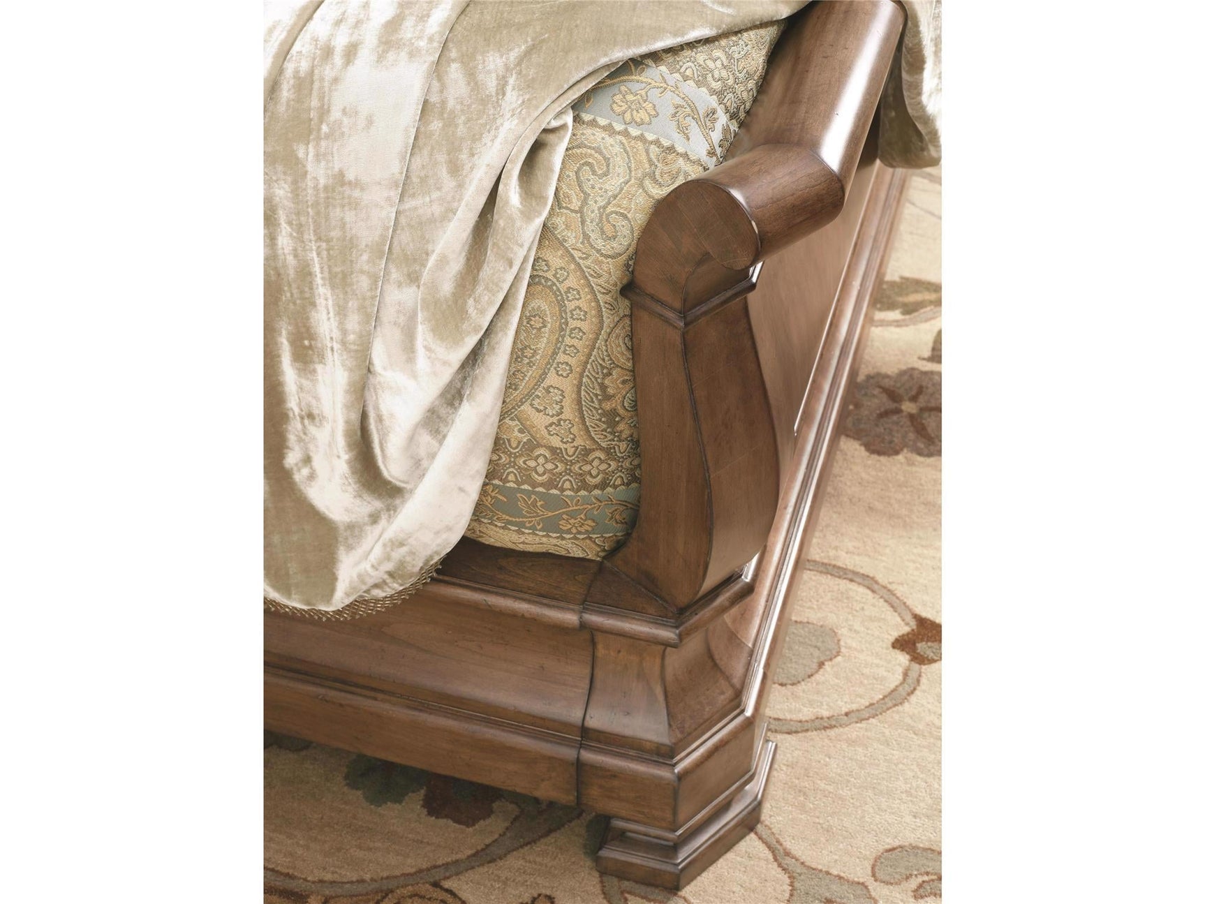 Louie P's Cognac King Sleigh Bed - Ornate Home