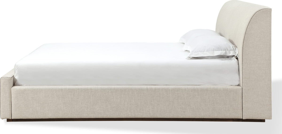 Louis Natural Full Upholstered Platform Bed - Ornate Home