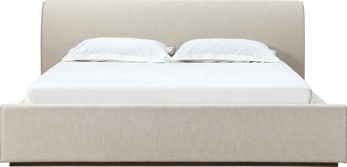 Louis Natural Full Upholstered Platform Bed - Ornate Home