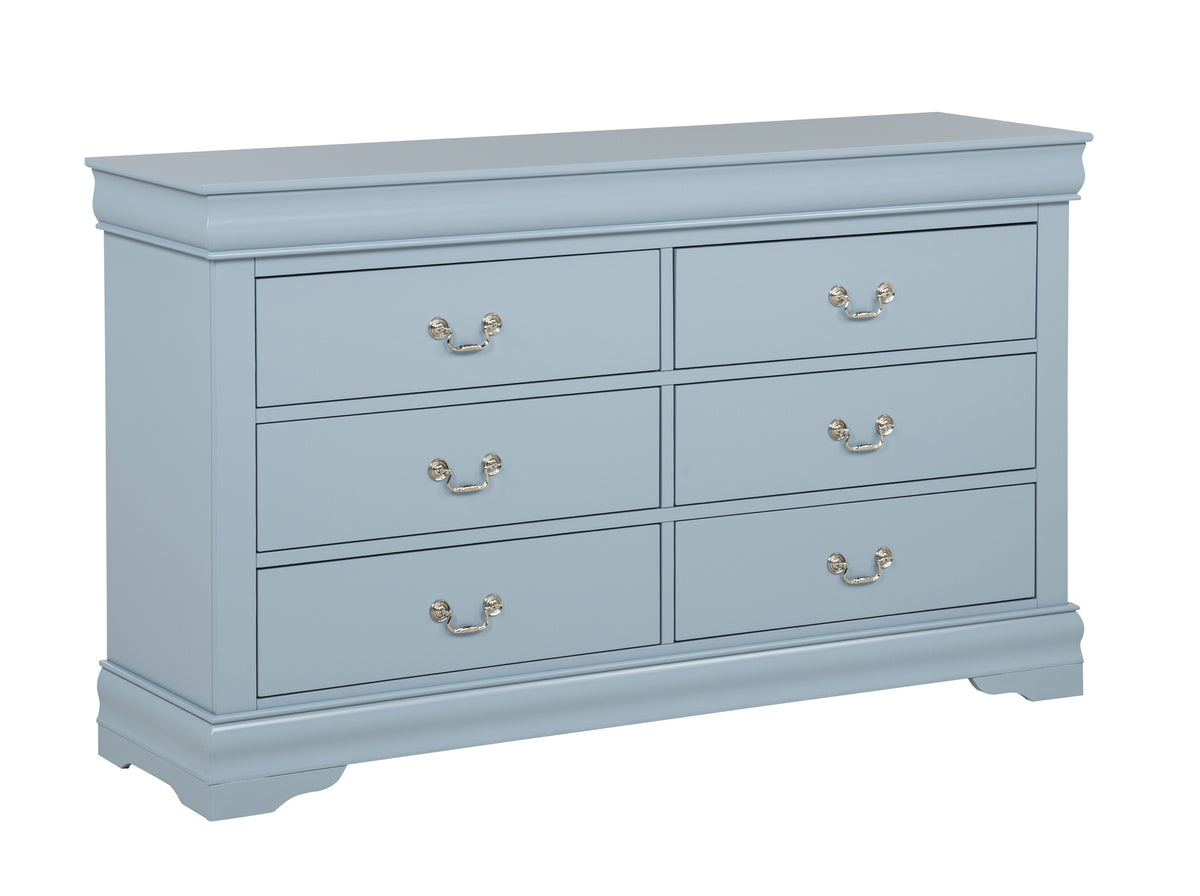 Louis Philip Blue Youth Sleigh Bedroom Set - Ornate Home