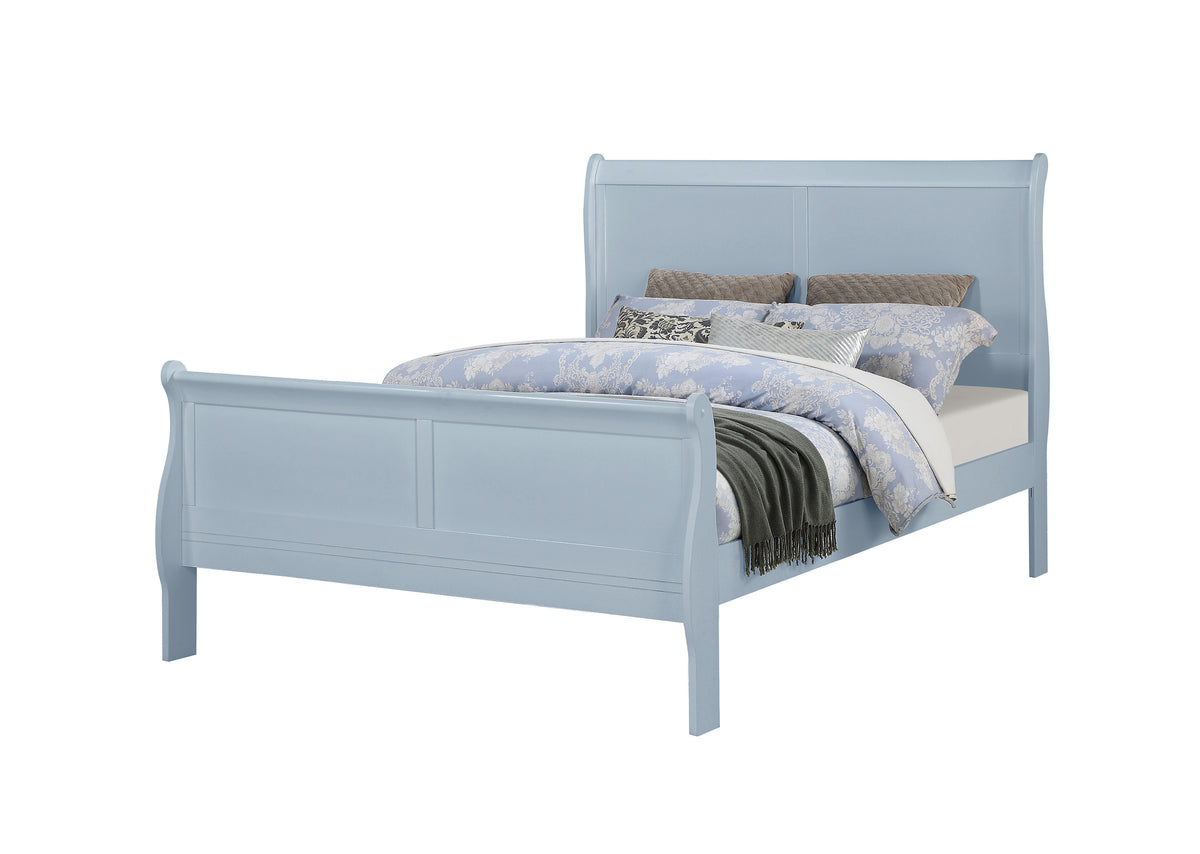 Louis Philip Blue Full Sleigh Bed - Ornate Home