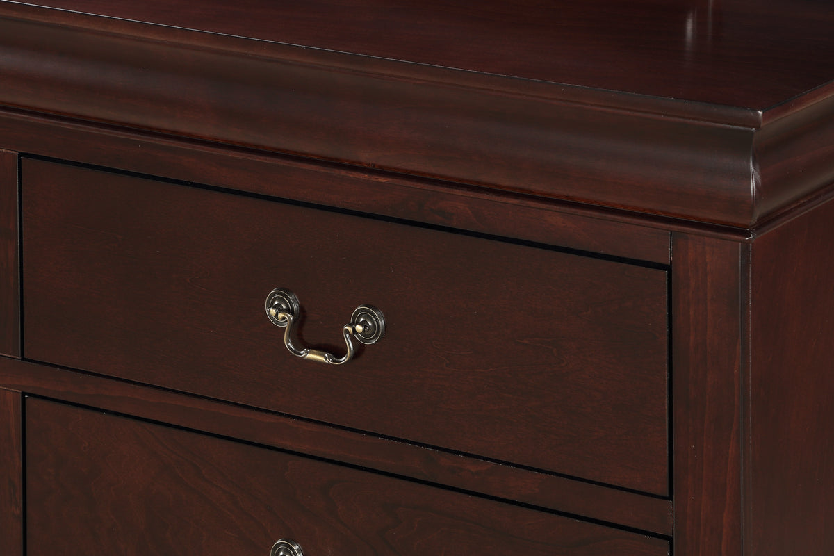 Louis Philip Cherry Sleigh Bedroom Set - Ornate Home