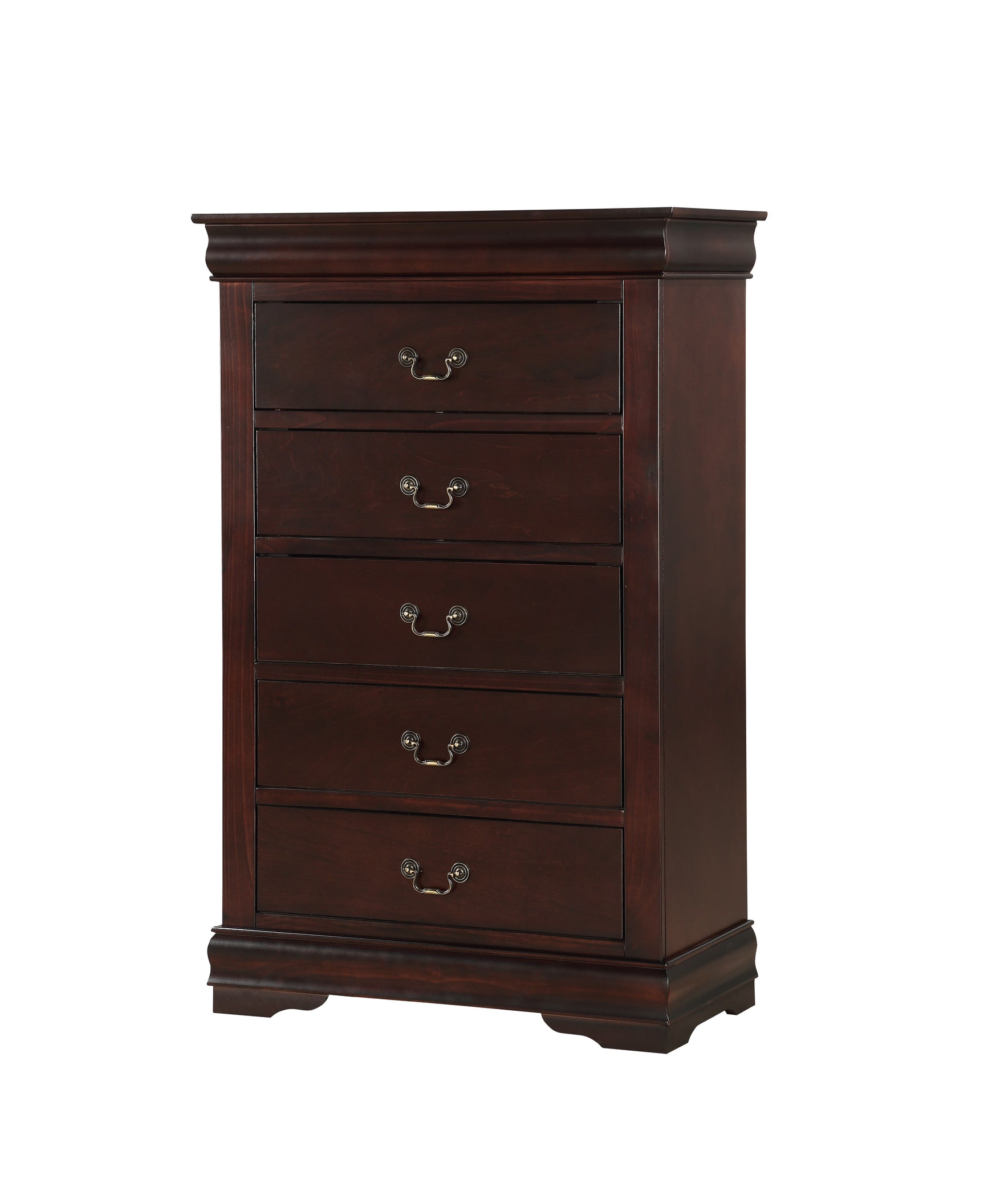 Louis Philip Cherry Sleigh Bedroom Set - Ornate Home