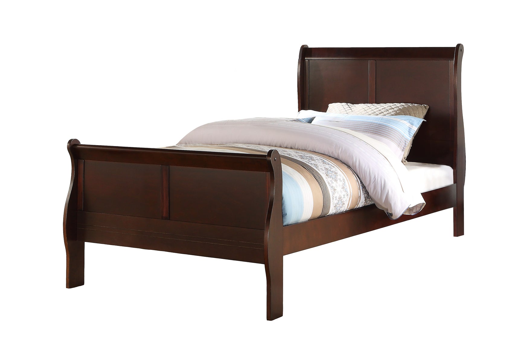 Louis Philip Cherry Youth Sleigh Bedroom Set - Ornate Home