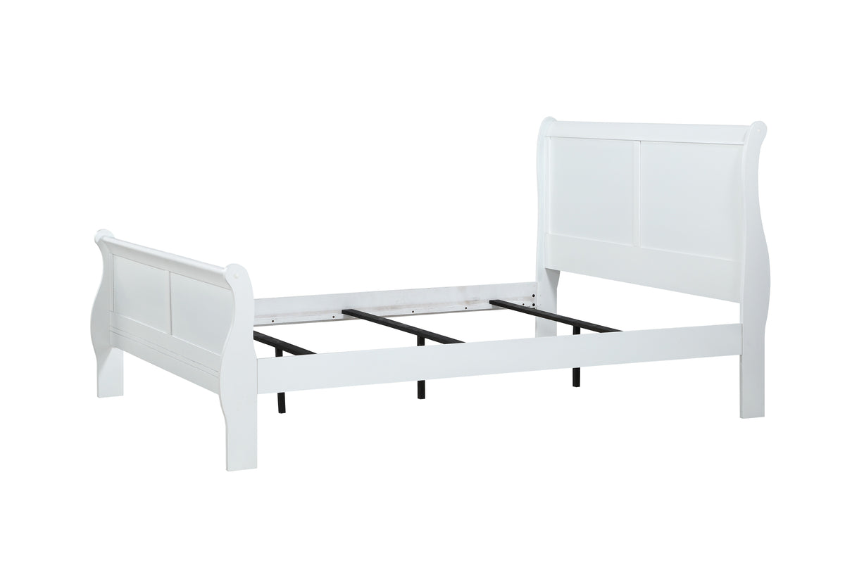 Louis Philip White Sleigh Bedroom Set - Ornate Home