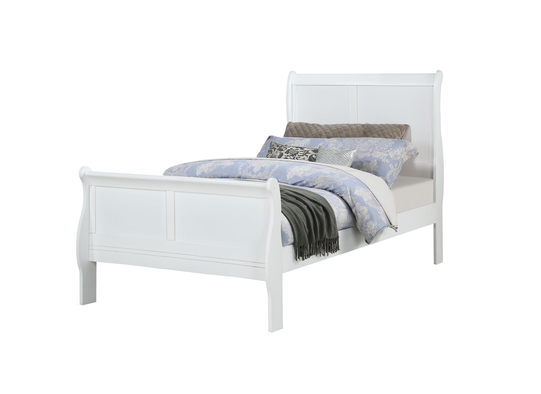 Louis Philip White Youth Sleigh Bedroom Set - Ornate Home