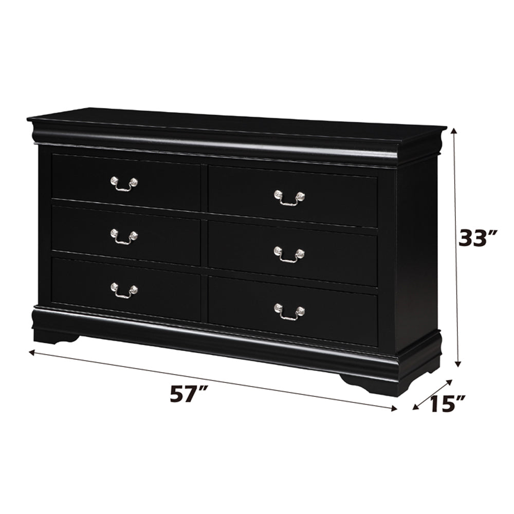 Louis Philippe Black Dresser - Ornate Home