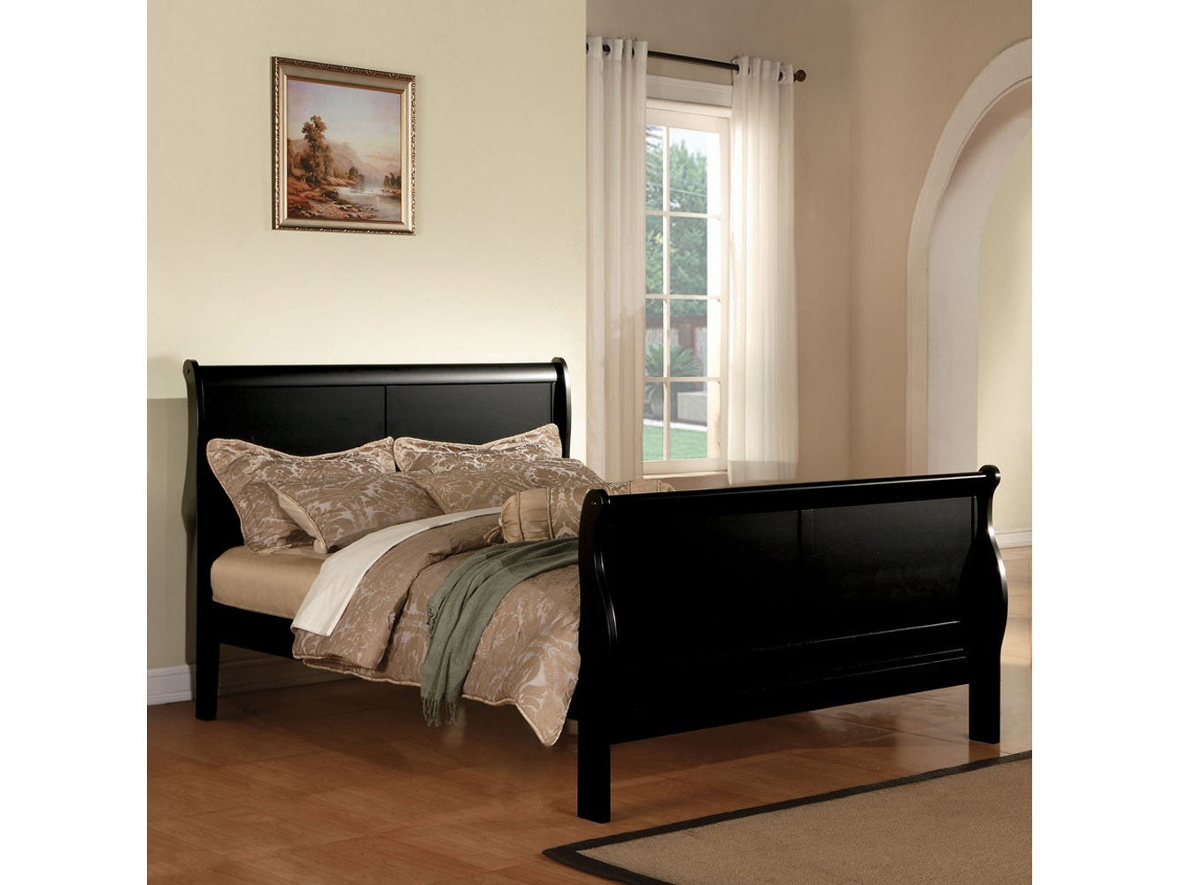 Louis Philippe Black III Queen Bed - Ornate Home